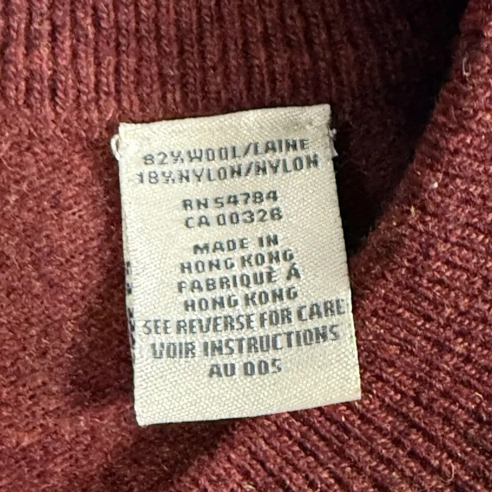 Joseph Abboud Vintage Sweater Mens XL Rust Wool Fair Isle Stripe Hong Kong